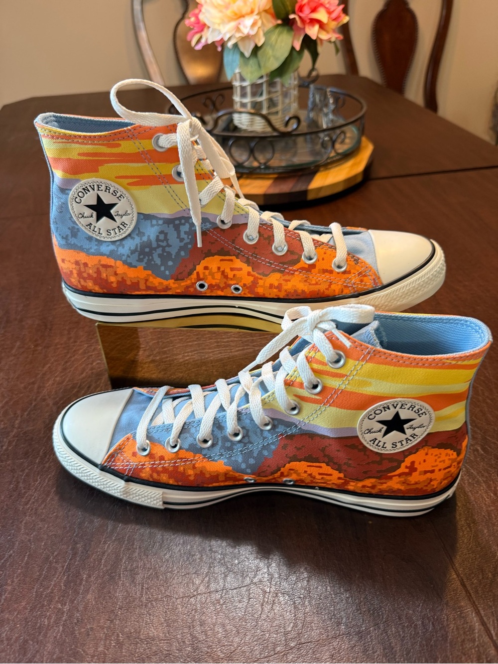 NEOT Converse CTAS HI Magma Orange, Sea Blue Canvas M10.5/W 12.5